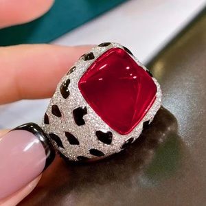 Leopard Design, Multicolor Crystal Ruby Ring